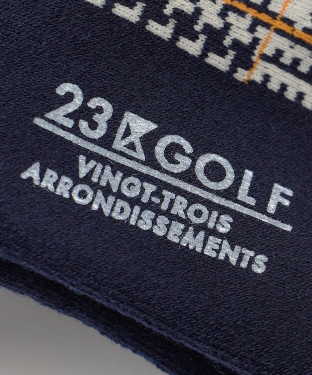 23区GOLF 【MEN】チェック柄レギュラーソックス ネイビー系3