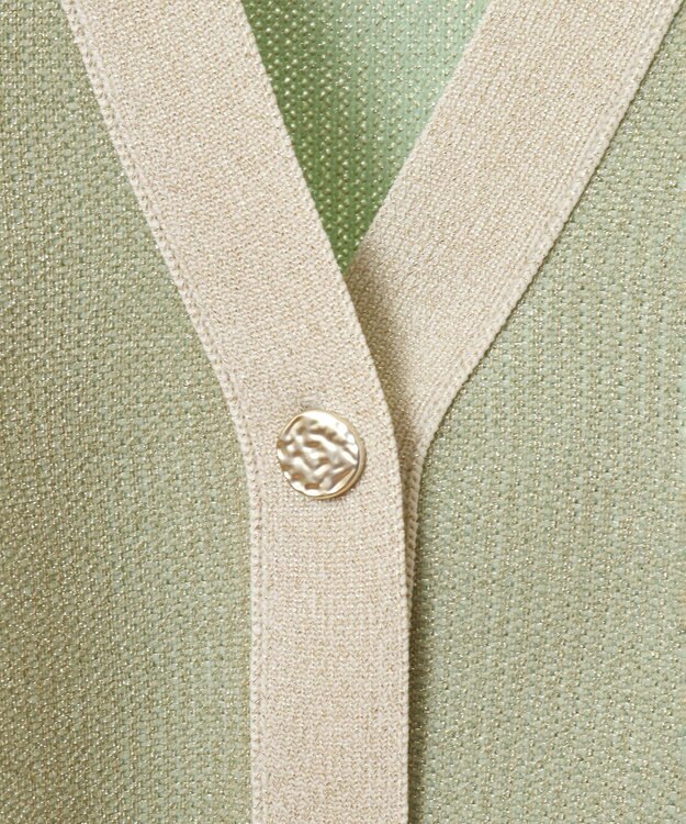 Green Parks ・ＥＬＥＮＣＡＲＥ　ＤＵＥ　ラメＶネックカーディガン Mint