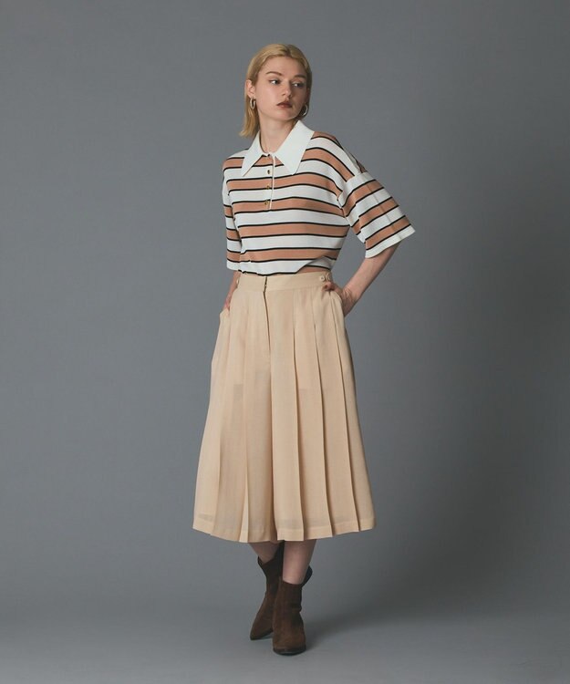 GRACE CONTINENTAL プリーツキュロットパンツ ベージュ