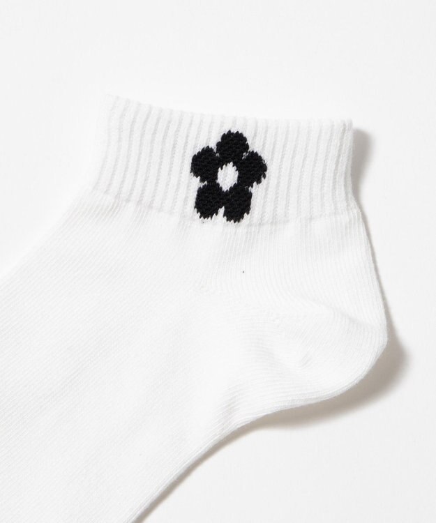 WEGO フラワーショートソックス ブラック