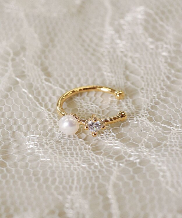 Tiaclasse 【選べる2種類】パールイヤーカフ ゴールドＡ