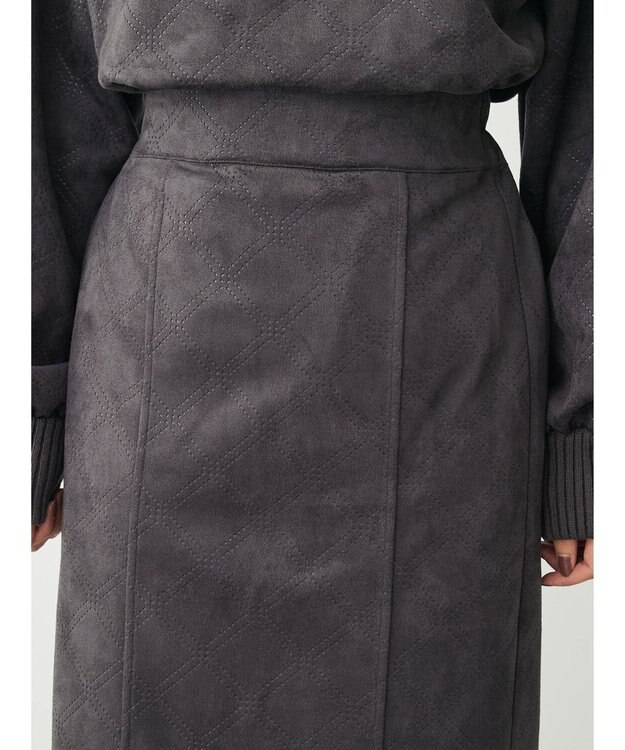 Green Parks ・ＥＬＥＮＣＡＲＥ　ＤＵＥ　エンボスナロースカート Charcoal Gray