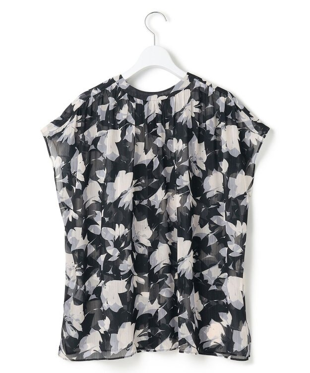 23区 【洗える】Ratti シャドーフラワー プリント ブラウス モノトーンプリント