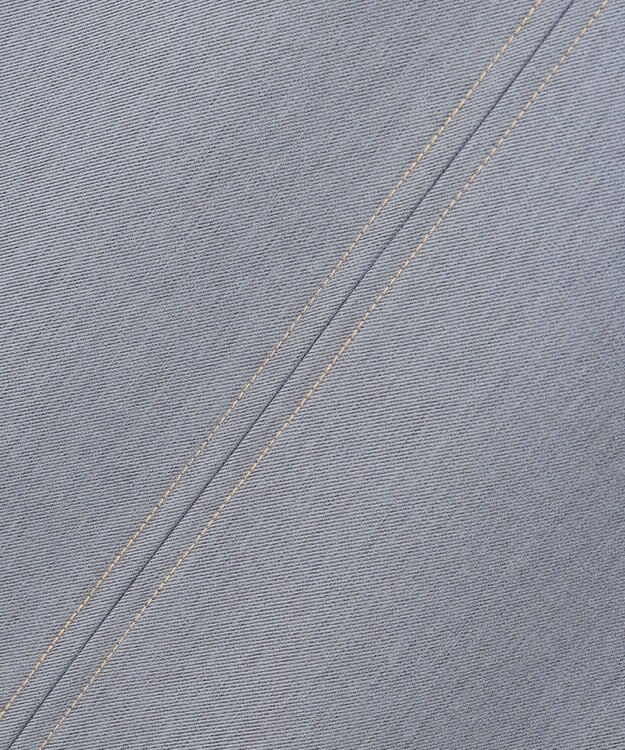 Feroux 【洗える】リボンポケット付きIライン スカート ブルー系