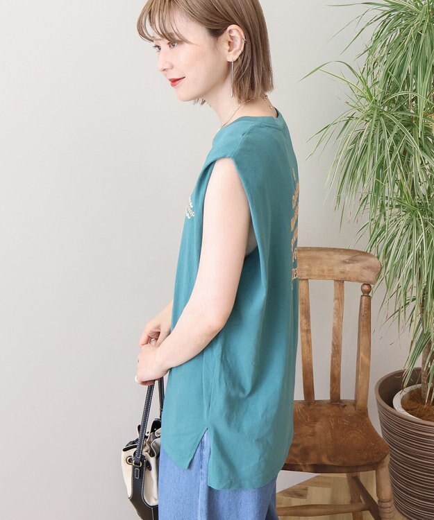 AMERICAN HOLIC ロゴ刺繍ノースリーブプルオーバー Green