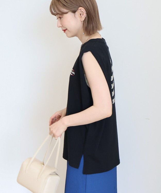 AMERICAN HOLIC ロゴ刺繍ノースリーブプルオーバー Black