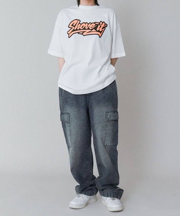 WEGO 【KIDS】デニムイージーカーゴパンツ（JUNIOR） デニム中濃加工色