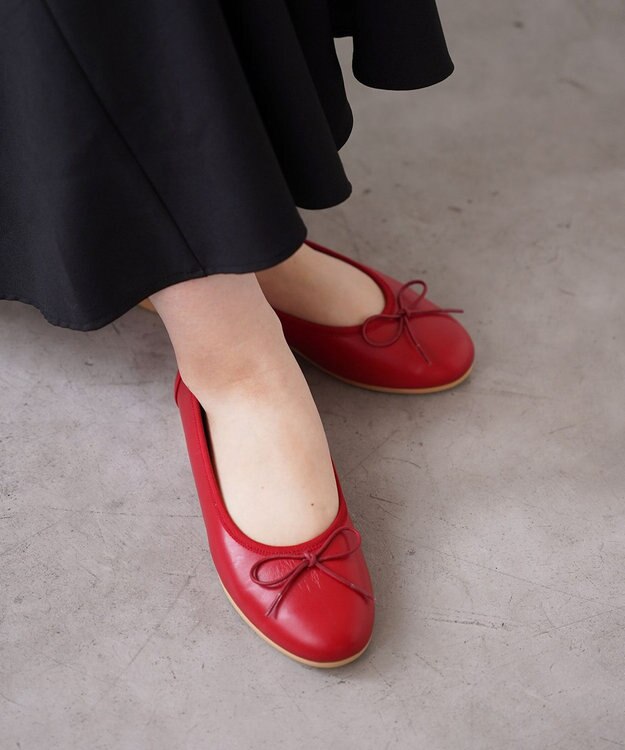 Pointer 日本製 本革バレエシューズ レッド
