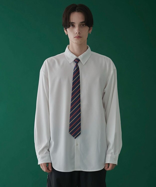 WEGO タイ付きシャツ(LS) ホワイト