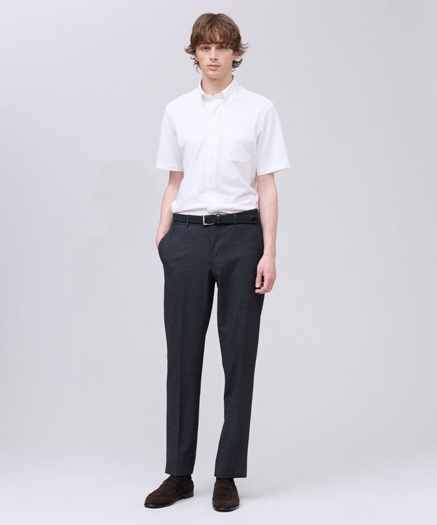J.PRESS MEN 【吸水速乾 / 抗菌防臭 / 遮熱 / 防シワ】【J.PRESS OXFORD JERSEY】カノコインレイ半袖 シャツ / B.D. ホワイト系