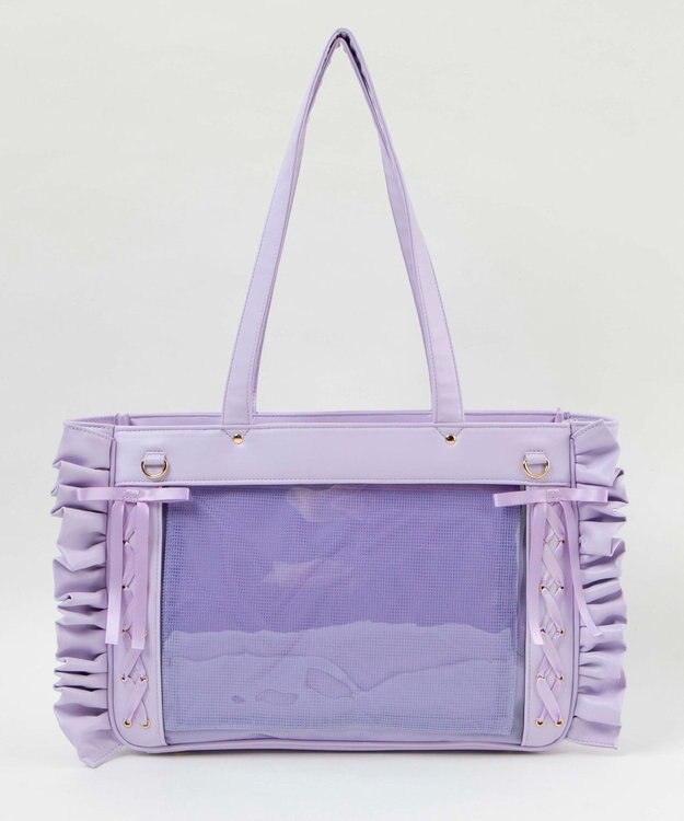 WEGO 【痛バ＆推し活グッズ】きらめきレースアップフリル痛バッグ ライトパープル