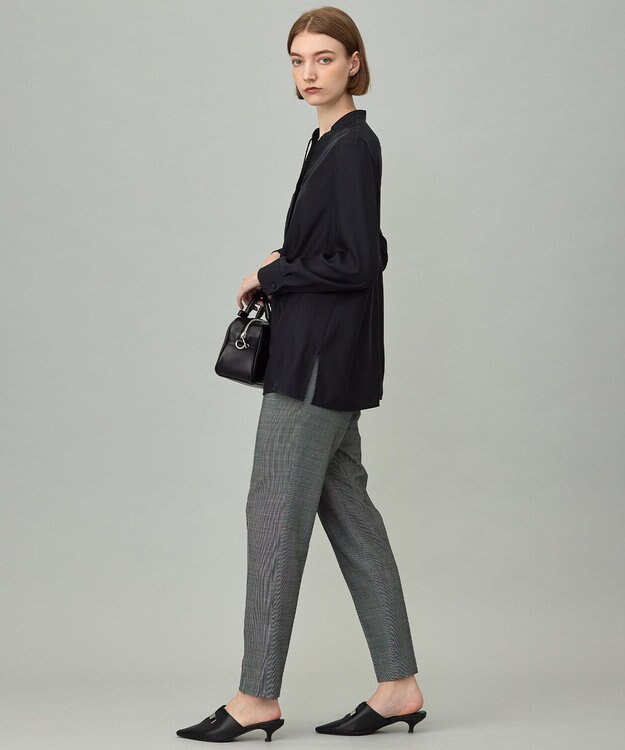 ICB 【UVカット・洗える】ウール2WAYストレッチ ドロストパンツ 無地柄系