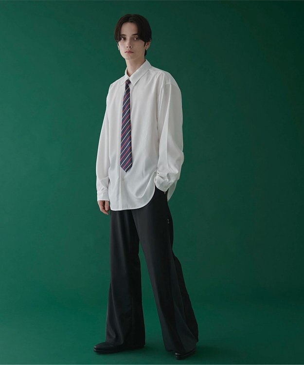 WEGO タイ付きシャツ(LS) ホワイト