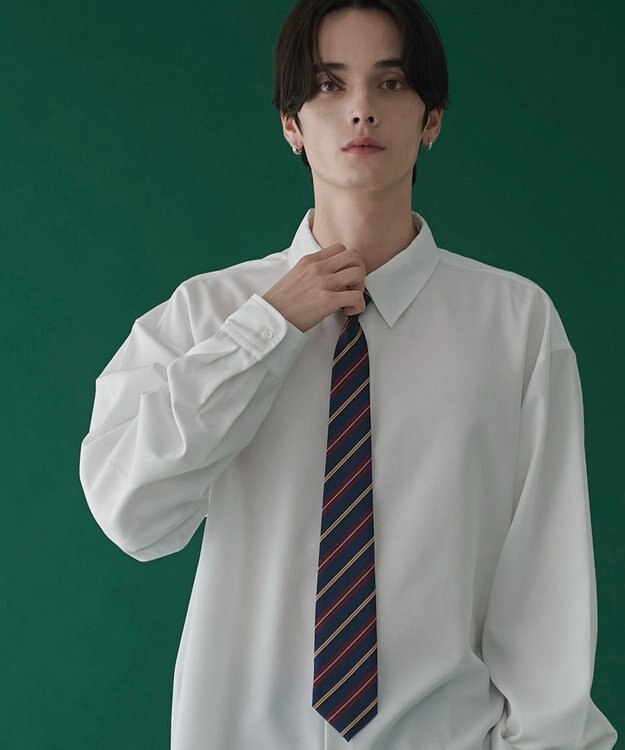 WEGO タイ付きシャツ(LS) ホワイト