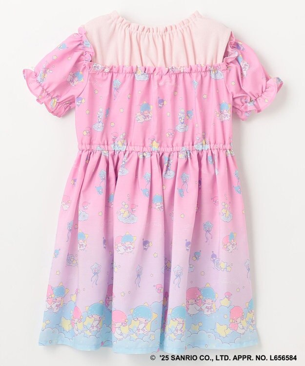 ANY KIDS 【any FAM× リトルツインスターズ 】キキ&ララ オン・オフショルダーワンピース ピンク