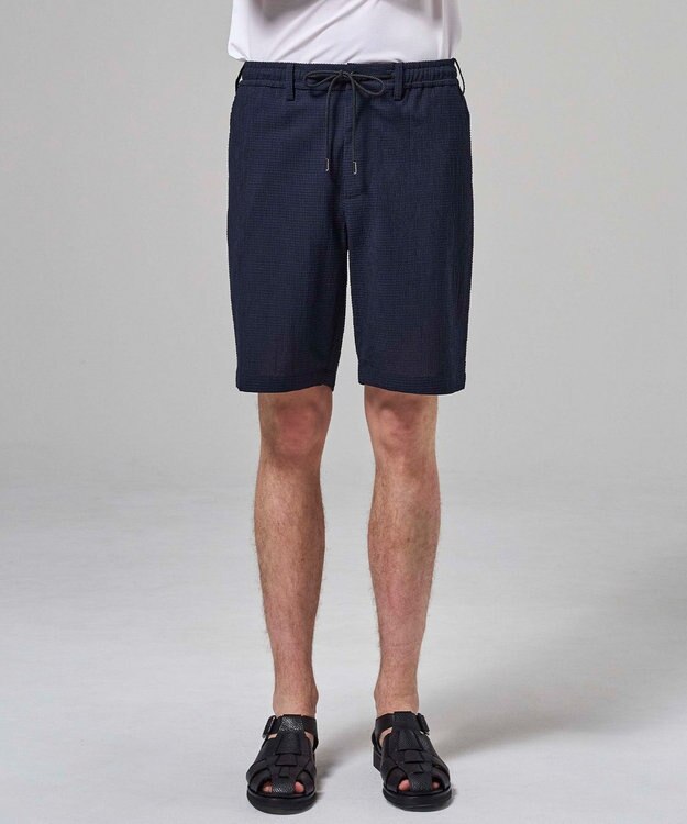 JOSEPH HOMME 【新型】トリコサッカーストレッチ ドロスト付ショートパンツ / BERMUDA ネイビー系