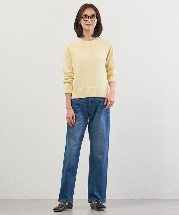 J.PRESS LADIES L Reeves Shine クルーネック ニット イエロー系