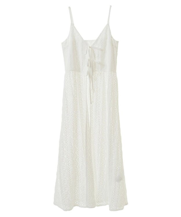earth music&ecology フラワーレースキャミワンピース Off White