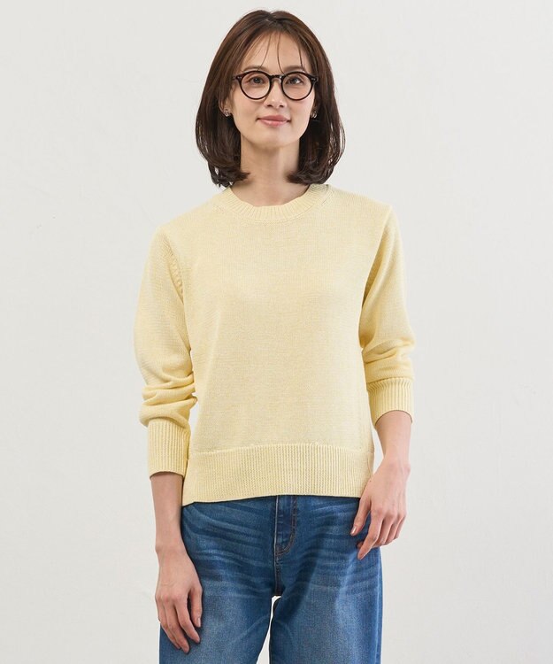 J.PRESS LADIES L Reeves Shine クルーネック ニット イエロー系