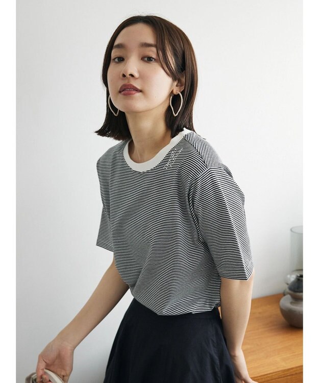 Green Parks 襟ロゴアソートレギュラーＴシャツ Border