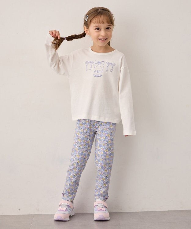 ANY KIDS 【Good Price】 ANY刺繍 長袖Tシャツ オフホワイト