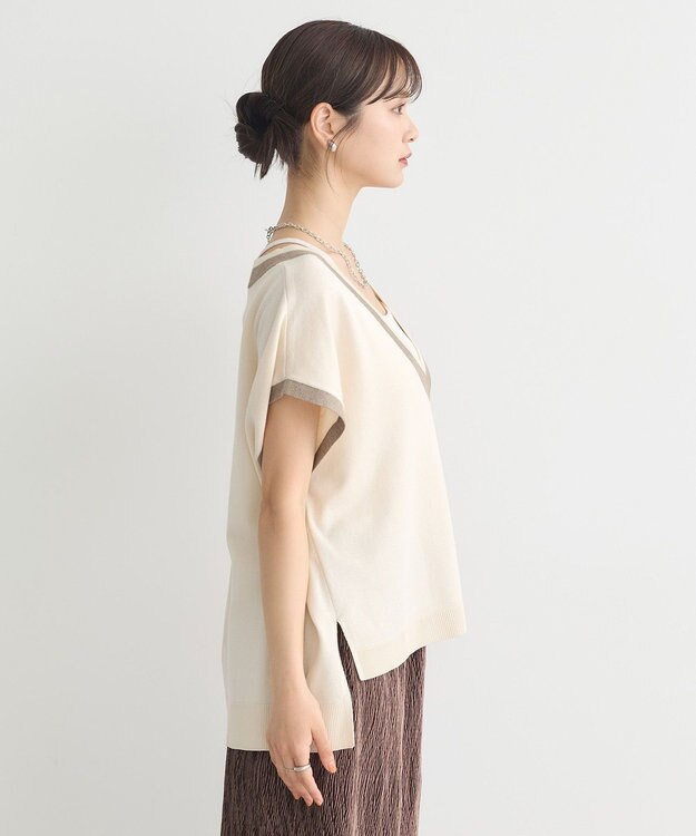 earth music&ecology チルデンライクベスト Ivory