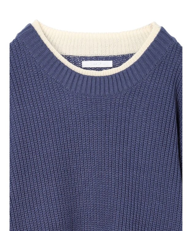 Green Parks ・Ｐｅｔｉｔ　Ｆｌｅｕｒ　レイヤード風ハイショクニット Blue