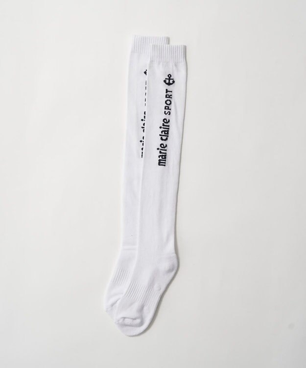 FILA GOLF／marie claire 【marie claire SPORT】ブランドロゴ入りニーハイソックス ホワイト