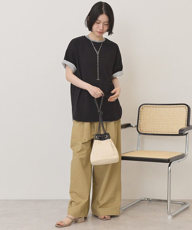 AMERICAN HOLIC 裾ラウンドＴシャツ Black