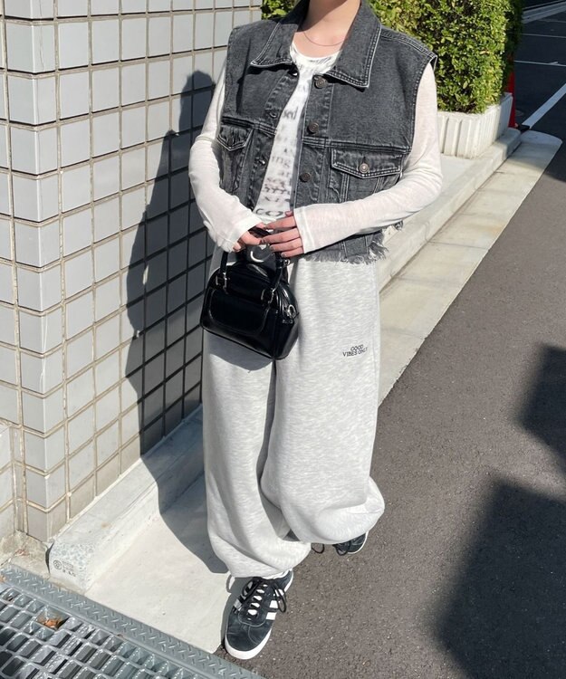 WEGO デニムショートベスト ブラックその他