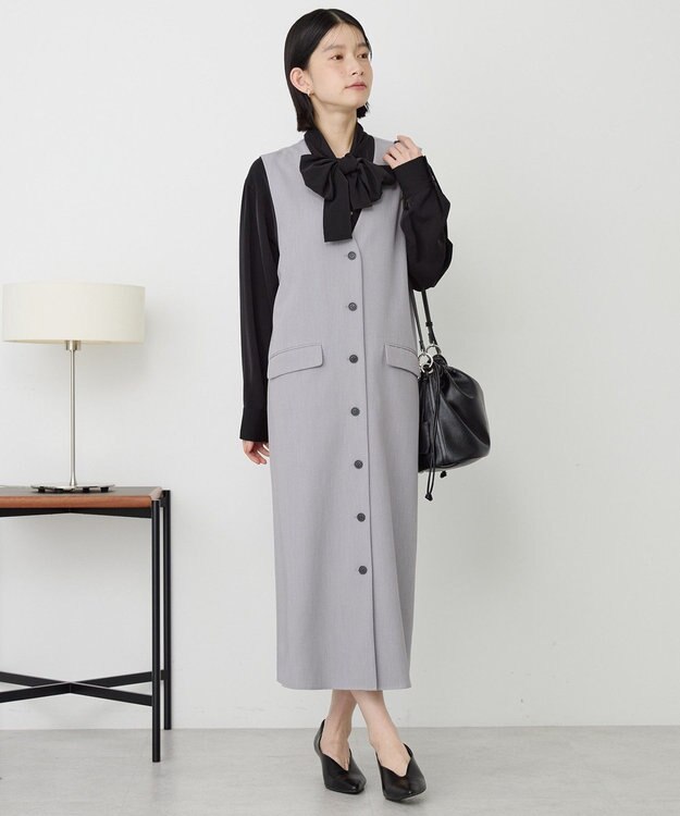 AMERICAN HOLIC 【イージーケア】ナロータイブラウス Off White