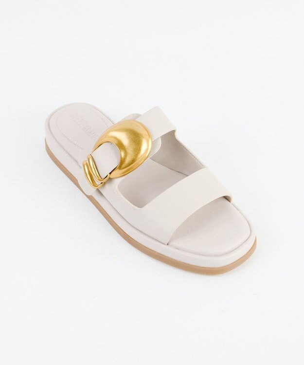 STEVE MADDEN BAY-RIDGE ビッグバックルフラットサンダル ボーン
