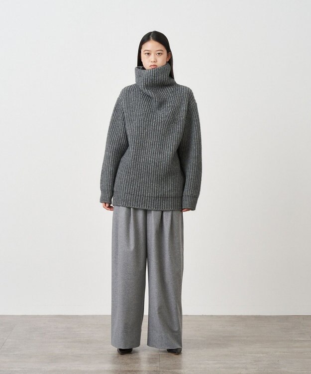 ATON YAK WOOL | オーバーサイズタートルネックセーター GRAY