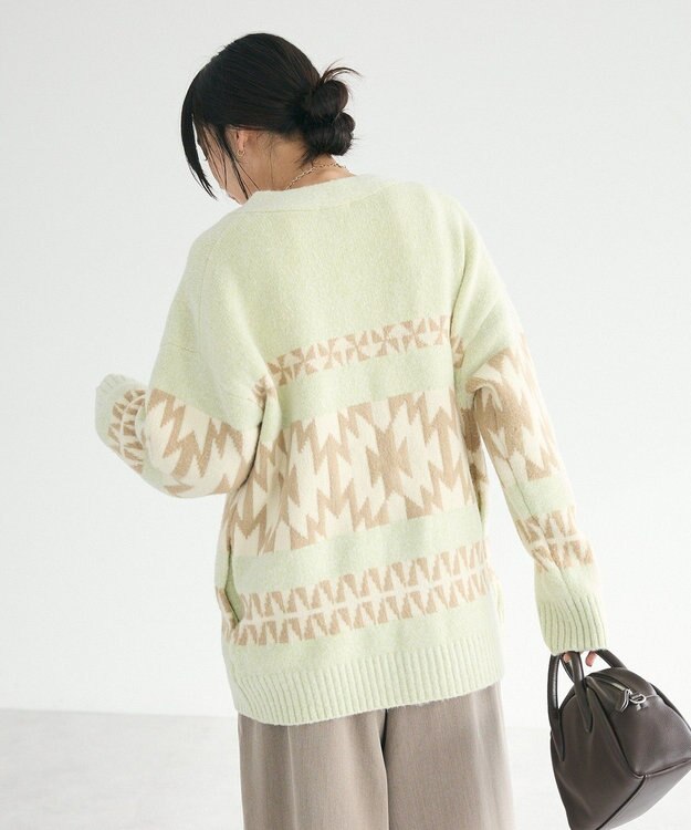 CRAFT STANDARD BOUTIQUE オルテガ柄ニットカーディガン Green