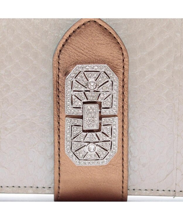 A.D.M.J. スネークレザー＆エリーゼアールデコウォレット ホワイトパーライズ