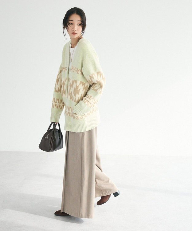 CRAFT STANDARD BOUTIQUE オルテガ柄ニットカーディガン Green