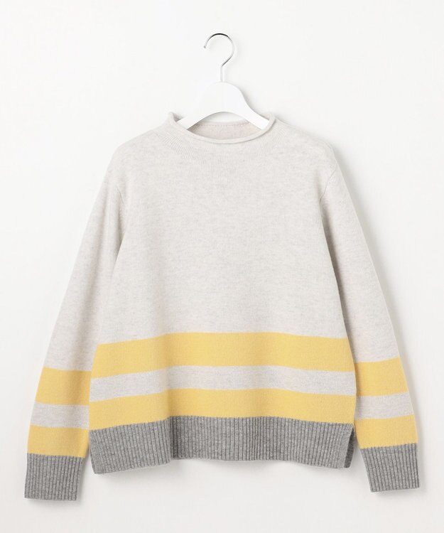 J.PRESS LADIES CAT ブロッキング ニット イエロー系