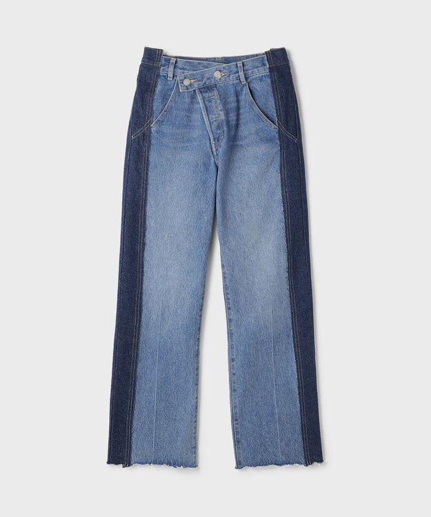 GRACE CONTINENTAL リメイクフレアデニムパンツ ブルー