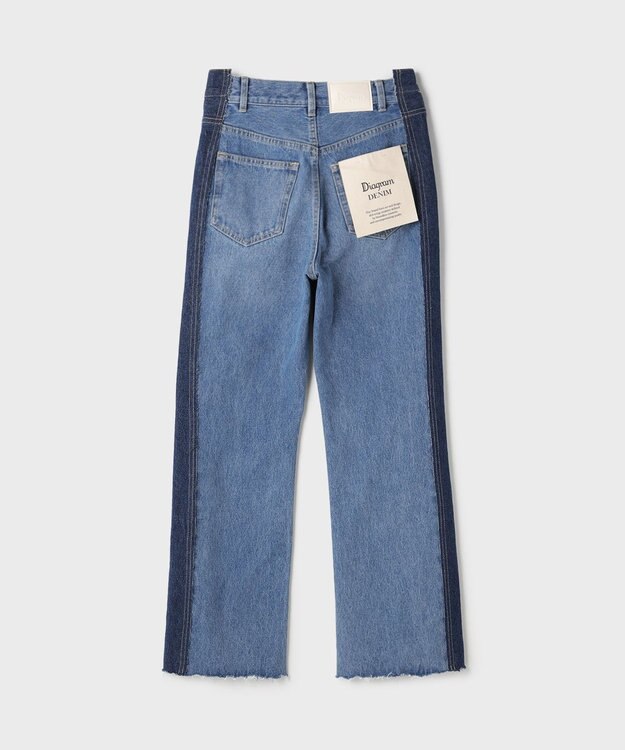 GRACE CONTINENTAL リメイクフレアデニムパンツ ブルー