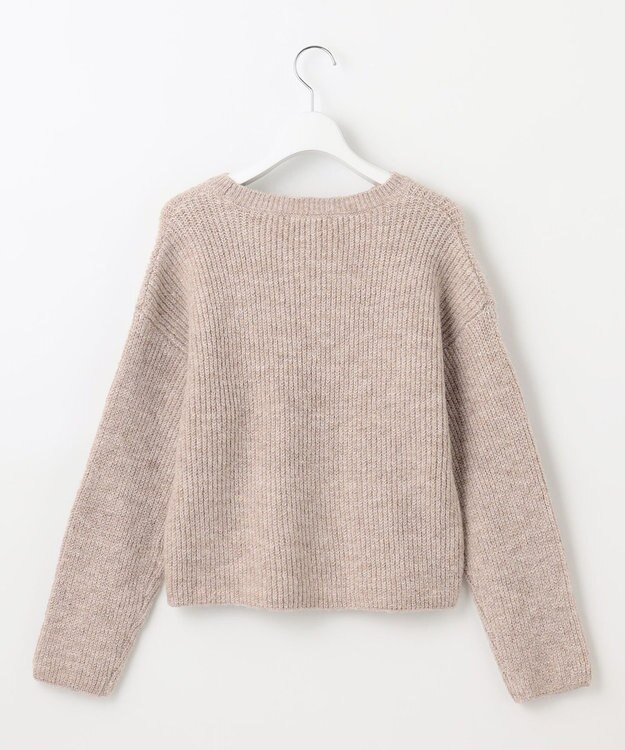 Feroux 【洗える】片畦プルオーバーニット ベージュ系