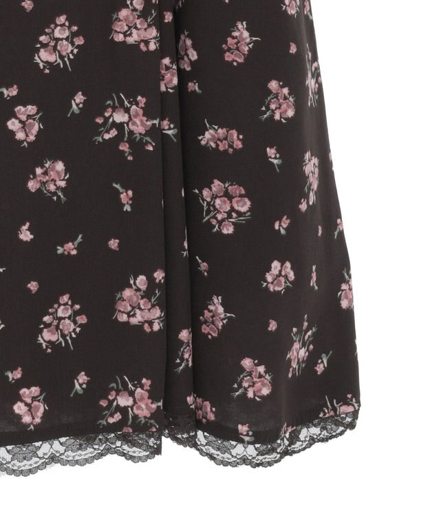 earth music&ecology レース切替フラワーロングワンピース Brown