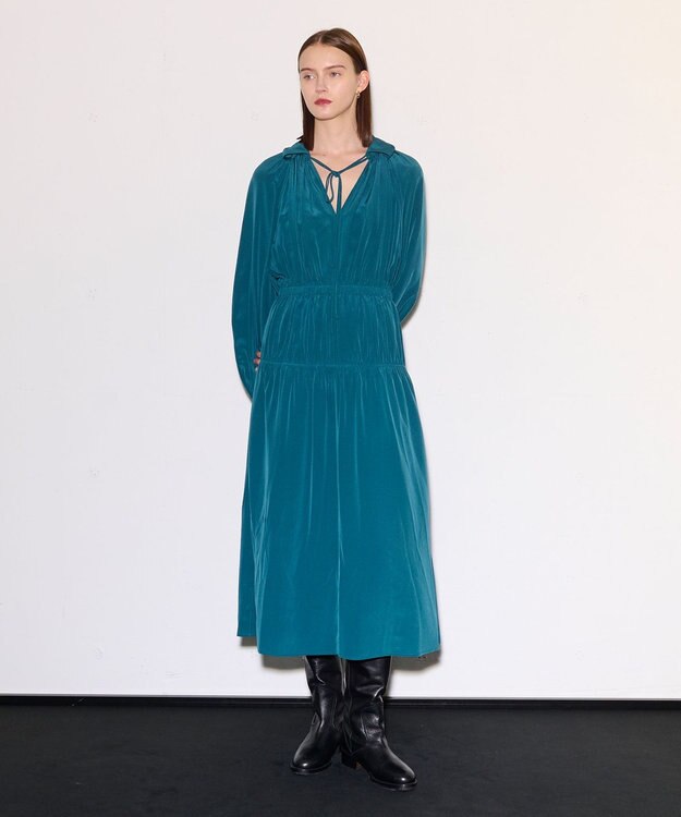 JOSEPH クレープドソワ　ドレス Dark Teal