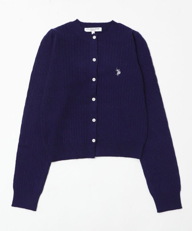 WEGO 【26年春新作】別注USPOLOケーブルニットカーデ ネイビー