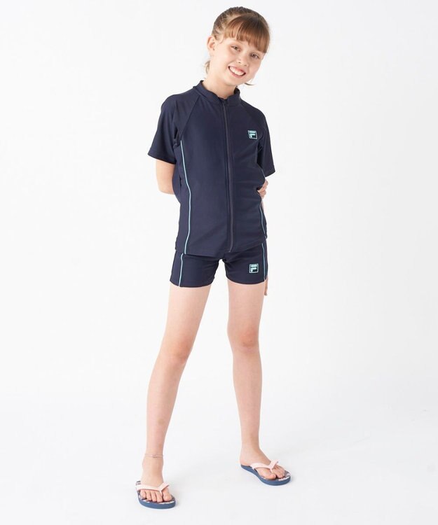 OP／FILA 【FILA】ラッシュセパスクール水着 ネイビー×サックス