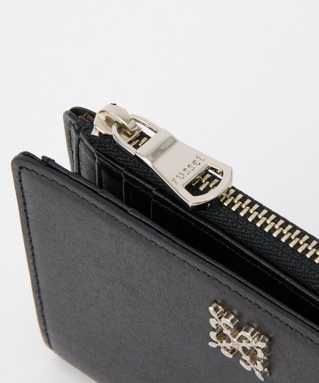 russet ミニモノグラムプレートハーフウォレット(SO-421) Black