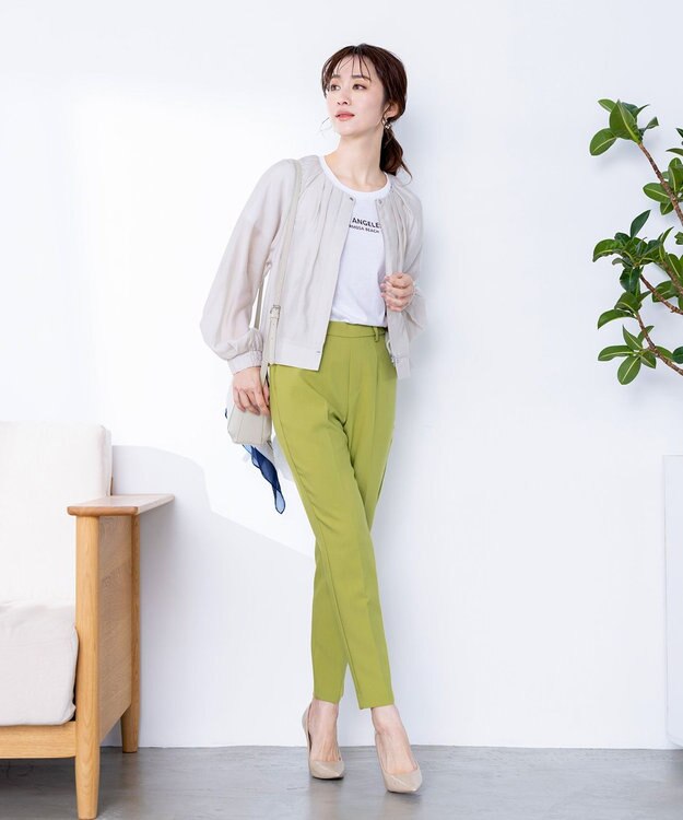 Tiaclasse 【洗える】テーパードパンツ グリーン