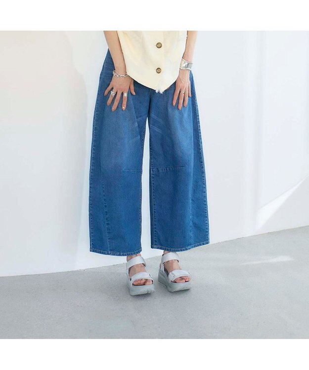 MODE ET JACOMO <noyau>厚底サテンベルクロスポーツサンダル シルバー