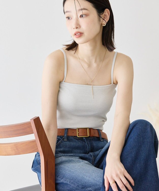 AMERICAN HOLIC カップ付き　ラメリブキャミソール Light Beige