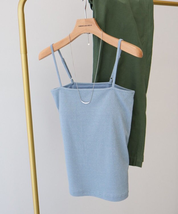 AMERICAN HOLIC カップ付き　ラメリブキャミソール Light Beige