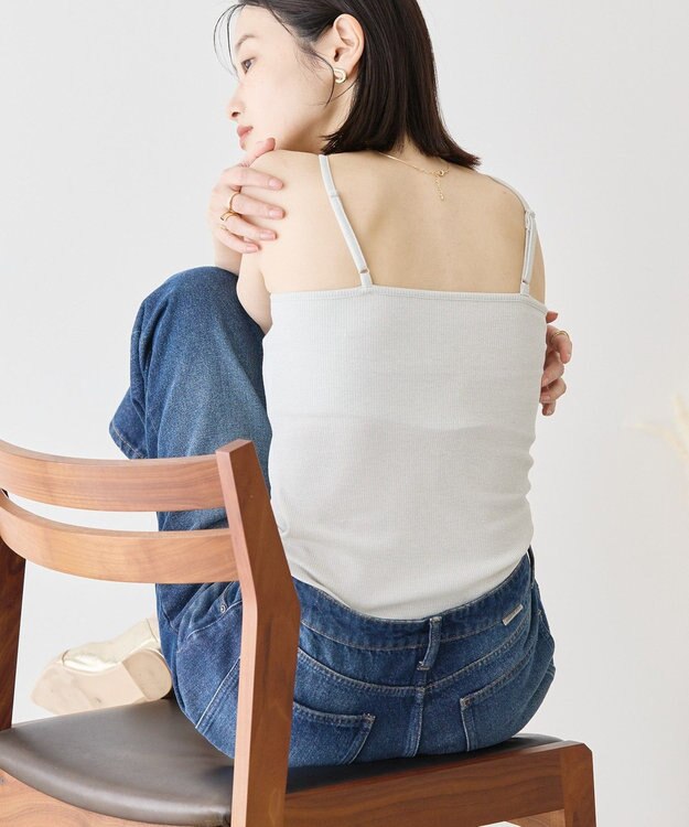 AMERICAN HOLIC カップ付き　ラメリブキャミソール Light Beige